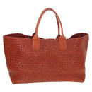 Bottega Veneta INTRECCIATO Cabas Hand Bag Leather Brown 113129 Auth yk21049SAM-3