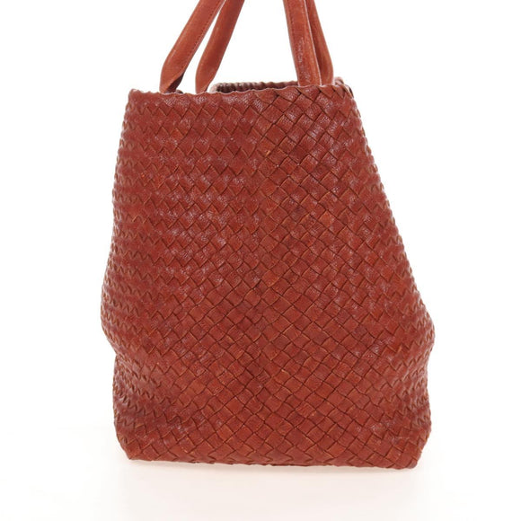 Bottega Veneta INTRECCIATO Cabas Hand Bag Leather Brown 113129 Auth yk21049SAM