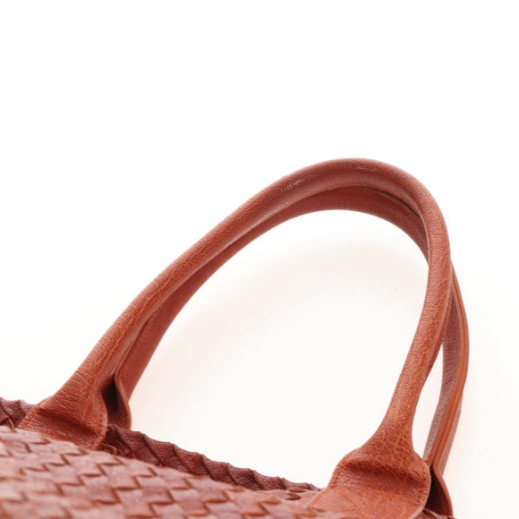 Bottega Veneta INTRECCIATO Cabas Hand Bag Leather Brown 113129 Auth yk21049SAM