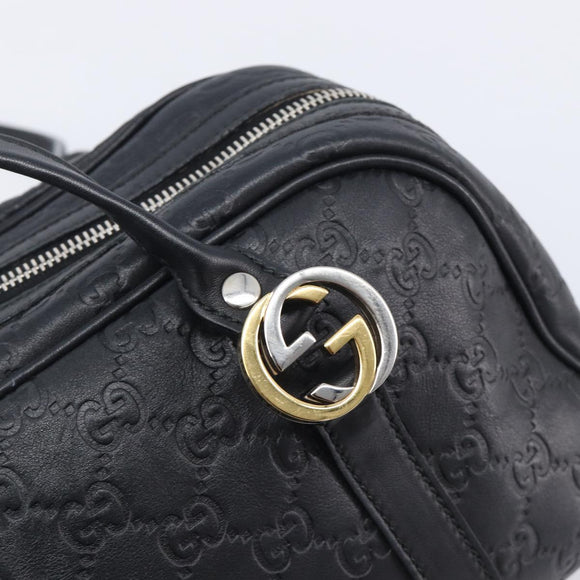 GUCCI GG Canvas Guccissima Hand Bag Black Silver 232958 Auth yk21051V
