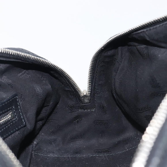 GUCCI GG Canvas Guccissima Hand Bag Black Silver 232958 Auth yk21051V
