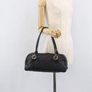 GUCCI GG Canvas Guccissima Hand Bag Black Silver 232958 Auth yk21051V-23