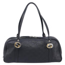 GUCCI GG Canvas Guccissima Hand Bag Black Silver 232958 Auth yk21051V-3