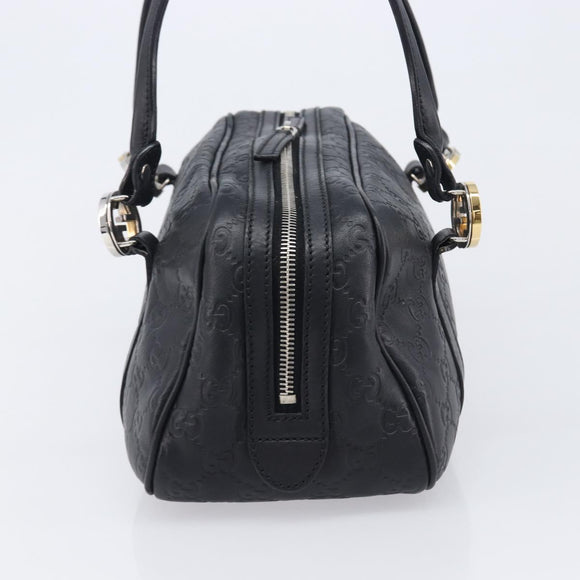 GUCCI GG Canvas Guccissima Hand Bag Black Silver 232958 Auth yk21051V