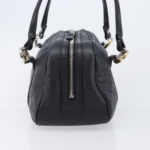 GUCCI GG Canvas Guccissima Hand Bag Black Silver 232958 Auth yk21051V