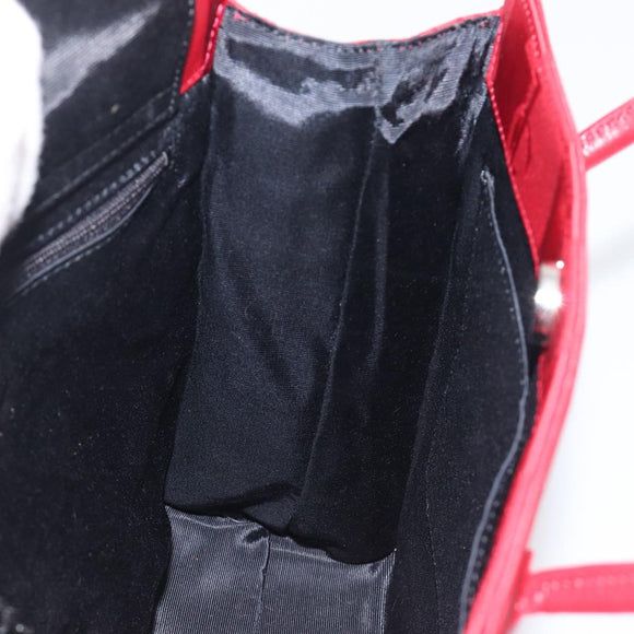 Saint Laurent Hand Bag Canvas Red Silver Auth yk21056V