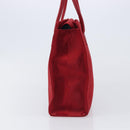 Saint Laurent Hand Bag Canvas Red Silver Auth yk21056V-5