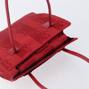Saint Laurent Hand Bag Canvas Red Silver Auth yk21056V-6