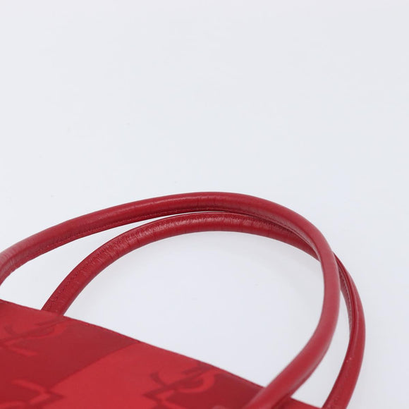 Saint Laurent Hand Bag Canvas Red Silver Auth yk21056V