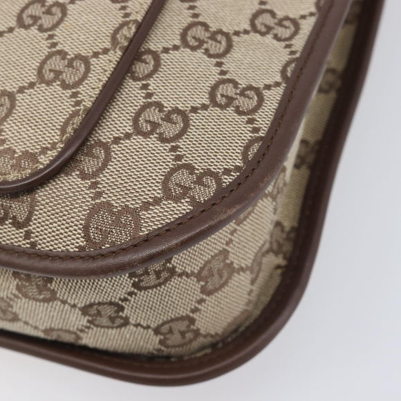GUCCI GG Canvas Shoulder Bag Beige Silver 001 4198 Auth yk21057SAV