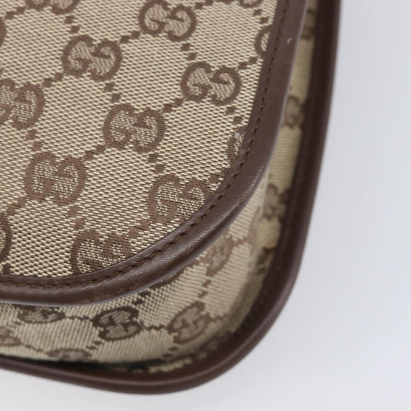 GUCCI GG Canvas Shoulder Bag Beige Silver 001 4198 Auth yk21057SAV