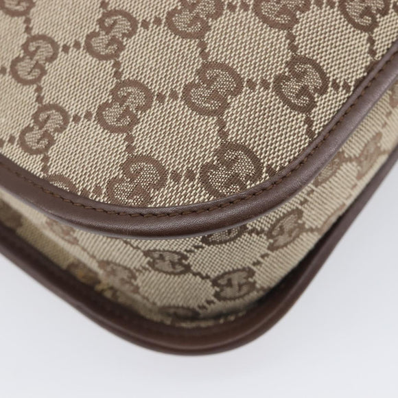 GUCCI GG Canvas Shoulder Bag Beige Silver 001 4198 Auth yk21057SAV