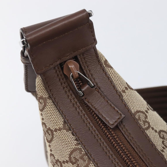 GUCCI GG Canvas Shoulder Bag Beige Silver 001 4198 Auth yk21057SAV