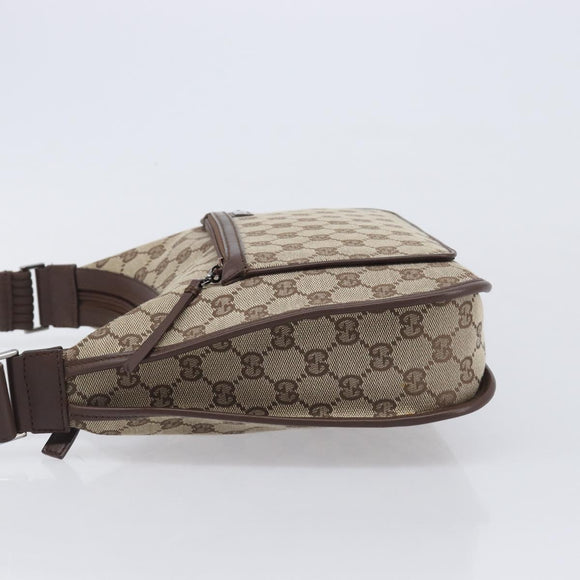 GUCCI GG Canvas Shoulder Bag Beige Silver 001 4198 Auth yk21057SAV