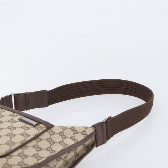 GUCCI GG Canvas Shoulder Bag Beige Silver 001 4198 Auth yk21057SAV