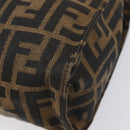 FENDI Zucca Canvas Clutch Bag Black Brown Auth yk21063A-10