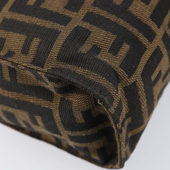 FENDI Zucca Canvas Clutch Bag Black Brown Auth yk21063A