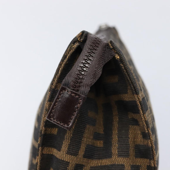 FENDI Zucca Canvas Clutch Bag Black Brown Auth yk21063A