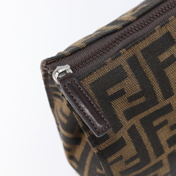 FENDI Zucca Canvas Clutch Bag Black Brown Auth yk21063A