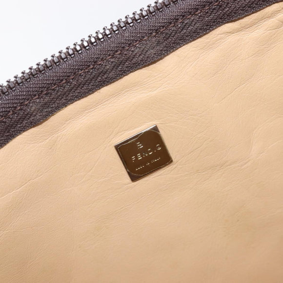 FENDI Zucca Canvas Clutch Bag Black Brown Auth yk21063A