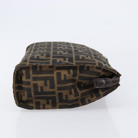 FENDI Zucca Canvas Clutch Bag Black Brown Auth yk21063A