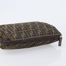 FENDI Zucca Canvas Clutch Bag Black Brown Auth yk21063A-6