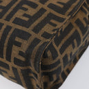 FENDI Zucca Canvas Clutch Bag Black Brown Auth yk21063A-8