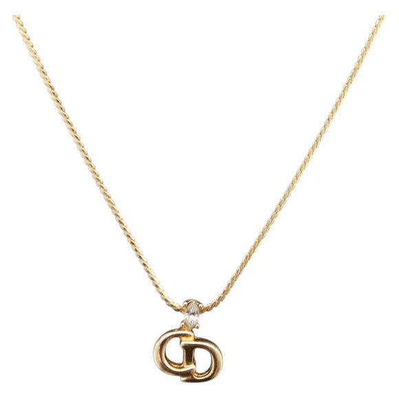 Christian Dior Necklace Metal Gold Auth yk21065M