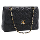 CHANEL Chain Matelasse Bag Leather Paris Limited Black Gold CC Auth yk21072SAV-1