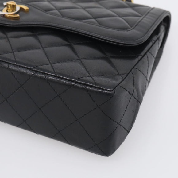 CHANEL Chain Matelasse Bag Leather Paris Limited Black Gold CC Auth yk21072SAV