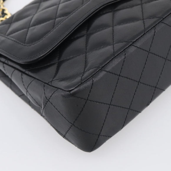 CHANEL Chain Matelasse Bag Leather Paris Limited Black Gold CC Auth yk21072SAV