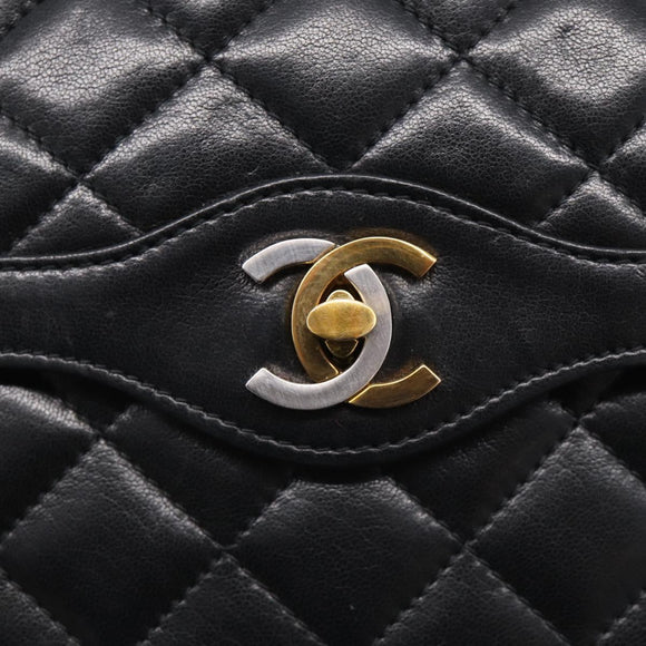CHANEL Chain Matelasse Bag Leather Paris Limited Black Gold CC Auth yk21072SAV