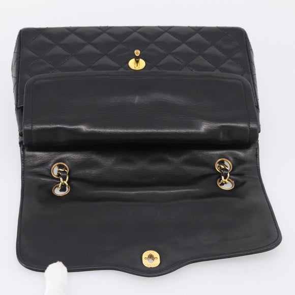CHANEL Chain Matelasse Bag Leather Paris Limited Black Gold CC Auth yk21072SAV