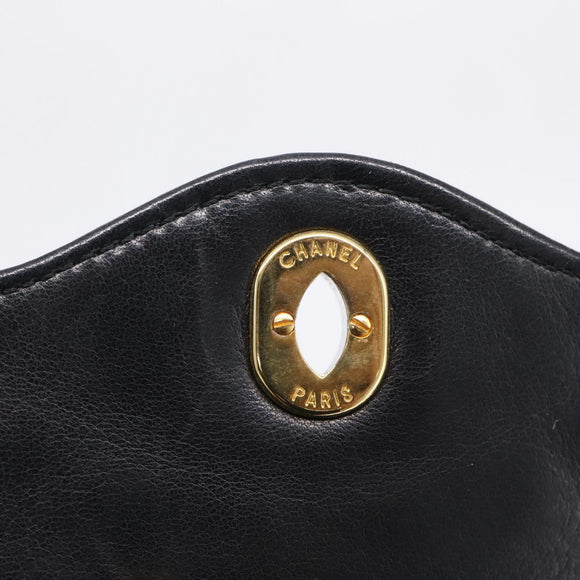 CHANEL Chain Matelasse Bag Leather Paris Limited Black Gold CC Auth yk21072SAV