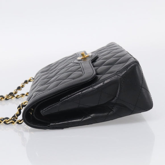 CHANEL Chain Matelasse Bag Leather Paris Limited Black Gold CC Auth yk21072SAV