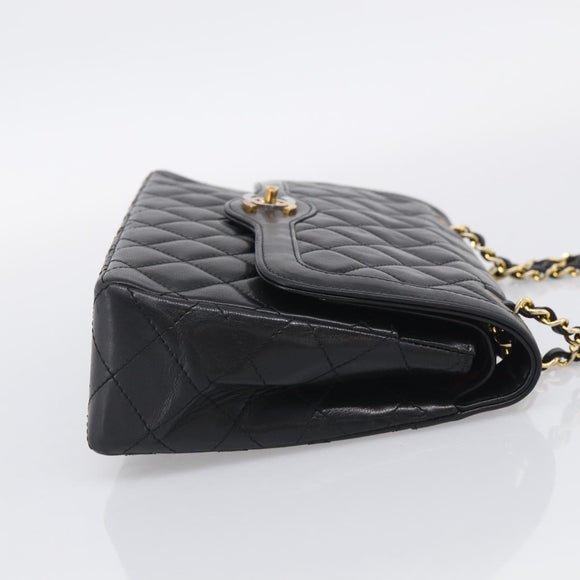 CHANEL Chain Matelasse Bag Leather Paris Limited Black Gold CC Auth yk21072SAV