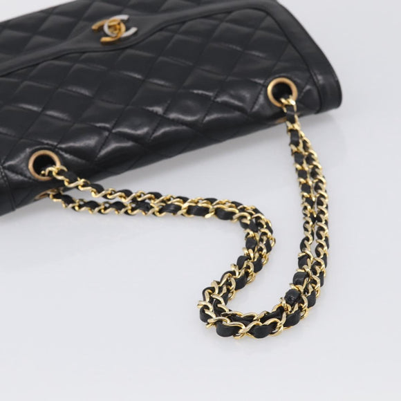 CHANEL Chain Matelasse Bag Leather Paris Limited Black Gold CC Auth yk21072SAV