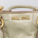 Miu Miu Hand Bag Leather 2way Cream Gold Auth yk21073A-17