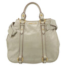 Miu Miu Hand Bag Leather 2way Cream Gold Auth yk21073A-2