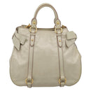 Miu Miu Hand Bag Leather 2way Cream Gold Auth yk21073A-3