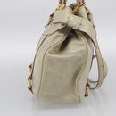Miu Miu Hand Bag Leather 2way Cream Gold Auth yk21073A-4