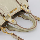 Miu Miu Hand Bag Leather 2way Cream Gold Auth yk21073A-7