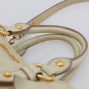 Miu Miu Hand Bag Leather 2way Cream Gold Auth yk21073A-8