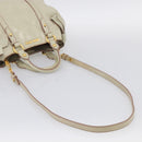 Miu Miu Hand Bag Leather 2way Cream Gold Auth yk21073A-9