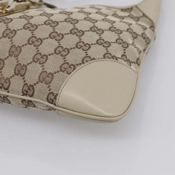 GUCCI GG Canvas Jackie Hand Bag Beige Gold 001 4057 Auth yk21074A