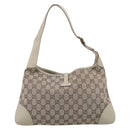 GUCCI GG Canvas Jackie Hand Bag Beige Gold 001 4057 Auth yk21074A-3