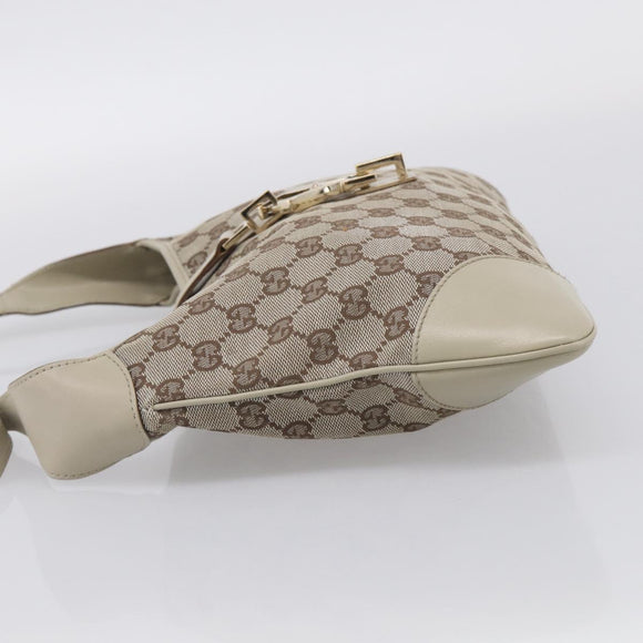 GUCCI GG Canvas Jackie Hand Bag Beige Gold 001 4057 Auth yk21074A