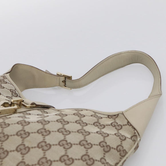 GUCCI GG Canvas Jackie Hand Bag Beige Gold 001 4057 Auth yk21074A