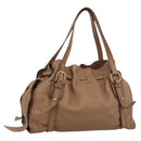 Miu Miu Shoulder Bag Leather Brown Gold Auth yk21076SAM-1