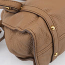Miu Miu Shoulder Bag Leather Brown Gold Auth yk21076SAM-11